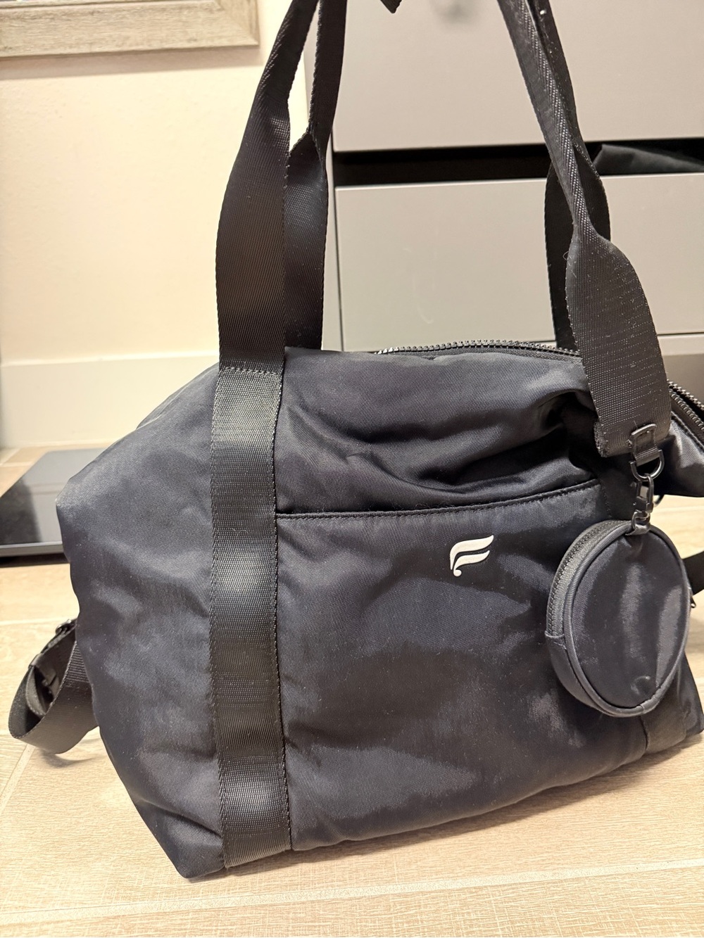 Fabletics  black Sport Duffel Bag with Removable Pouch
